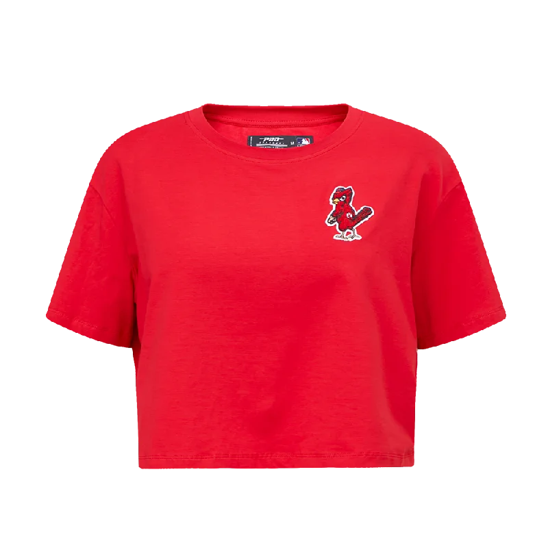MLB ST. LOUIS CARDINALS CLASSIC WOMEN'S BOXY TEE (RED) Zippered Front Buttoned Front Snap Front MLB ST. LOUIS CARDINALS CLASSIC WOMEN'S BOXY TEE (RED) Zippered Front Buttoned Front Snap Front