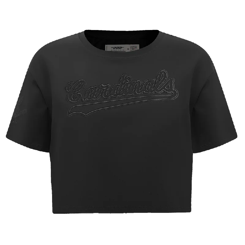 MLB ST.LOUIS CARDINALS NEUTRAL WOMEN'S BOXY TEE (BLACK) Layered Multi-layer Single Layer