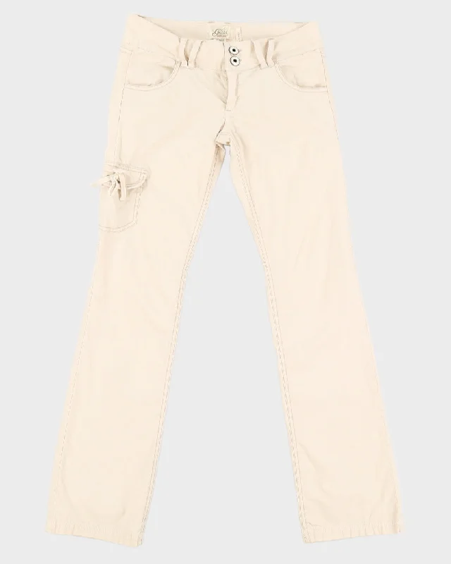 00s Y2K Guess Cream Trousers - W30 L33 Trousers Bootcut Casual
