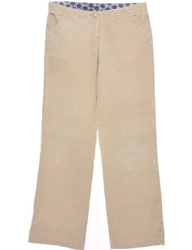 Beige Classic Corduroy Fabric Trousers - W32 L32 Trousers Hiking Durable