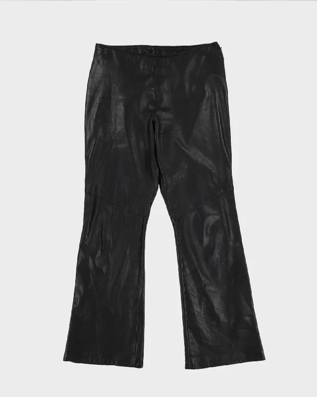 Black Leather Trousers - W29 L28 Trousers Leisure Comfortable