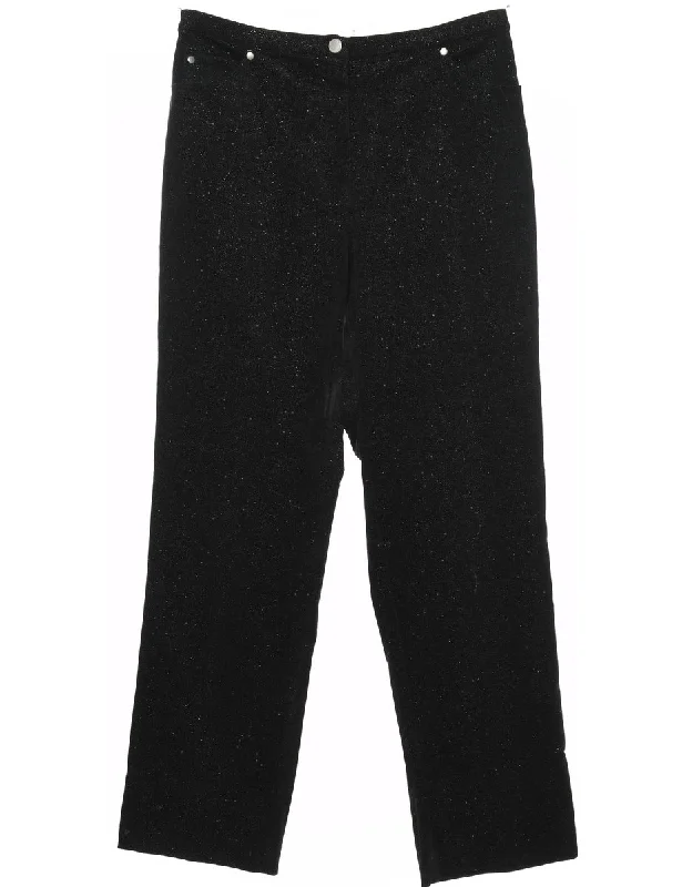 Black & Silver Sparkly Trousers - W30 L30 Trousers Cargo Utility