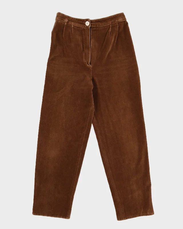 Brown Velvet Trousers - W25 L26 Trousers Chinos Classic