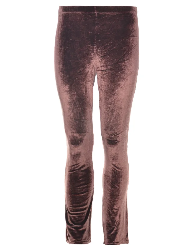Dark Brown Velvet Trousers - W30 L31 Trousers Modern Contemporary