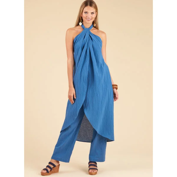 New Look Top and Trousers N6736 Wide Leg Loose Fit Mid Waist