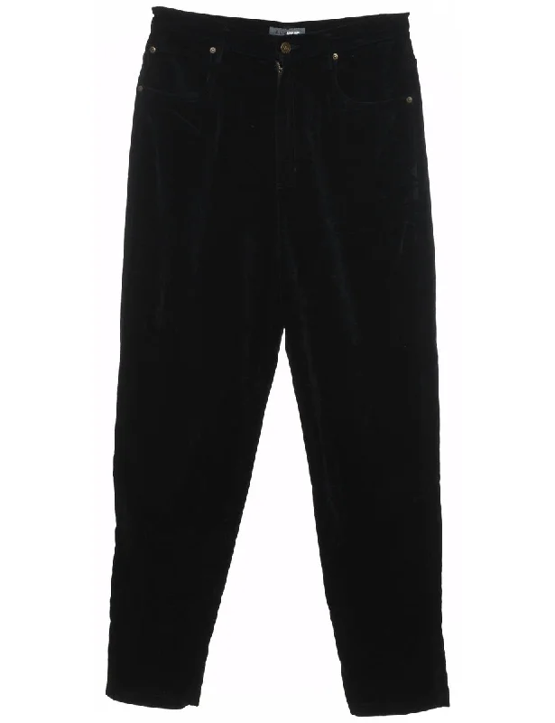 Tapered Velvet Trousers - W30 L31 Trousers Harem Relaxed Fit