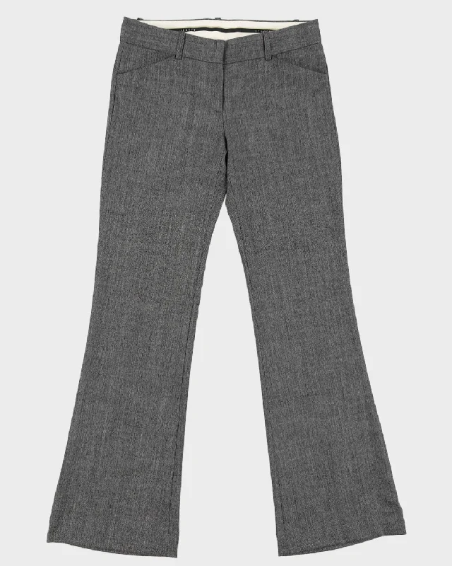 Theory Women's Grey Wool Suit Trousers - W31 Trousers Velvet Soft