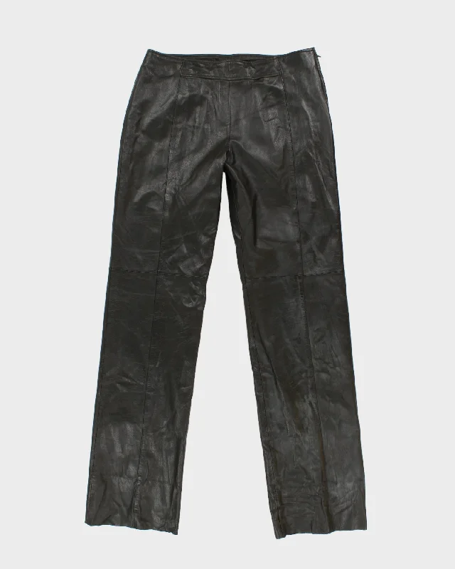 Vintage 00s Danier Green Leather Trousers - UK 14 Trousers versatile functional