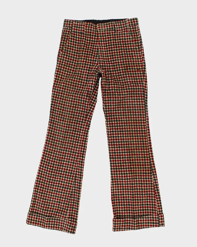 Vintage 70s Farah Dogtooth Cord Flared Trousers - W32 Trousers practical durable