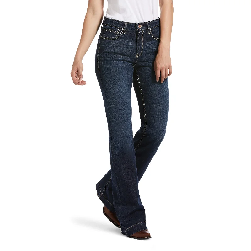 Ariat Women's Ella Slim Wide Leg High Rise Trouser Fit Denim Trousers Sale Discount