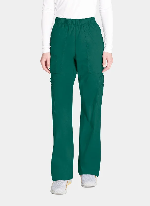 Cherokee Core Stretch Mid Rise Pull-On Cargo Scrub Trousers WWE4005 - Hunter Trousers stylish modern