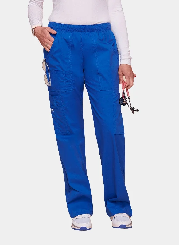 Cherokee Core Stretch Mid Rise Pull-On Cargo Scrub Trousers WWE4005 - Royal Trousers practical durable