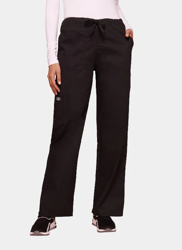 Cherokee Core Stretch Unisex Drawstring Cargo Scrub Trousers WWE4043 - Black Trousers Top Rated