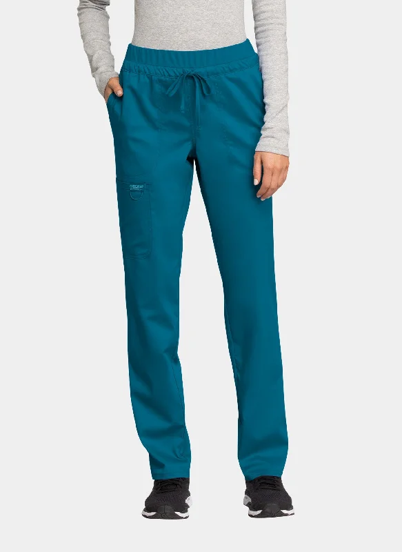 Cherokee WW Revolution Mid Rise Tapered Leg Drawstring Scrub Trousers WWE105 - Caribbean Trousers Modern Contemporary