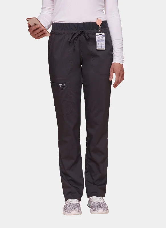 Cherokee WW Revolution Mid Rise Tapered Leg Drawstring Scrub Trousers WWE105 - Pewter Trousers Exclusive Limited