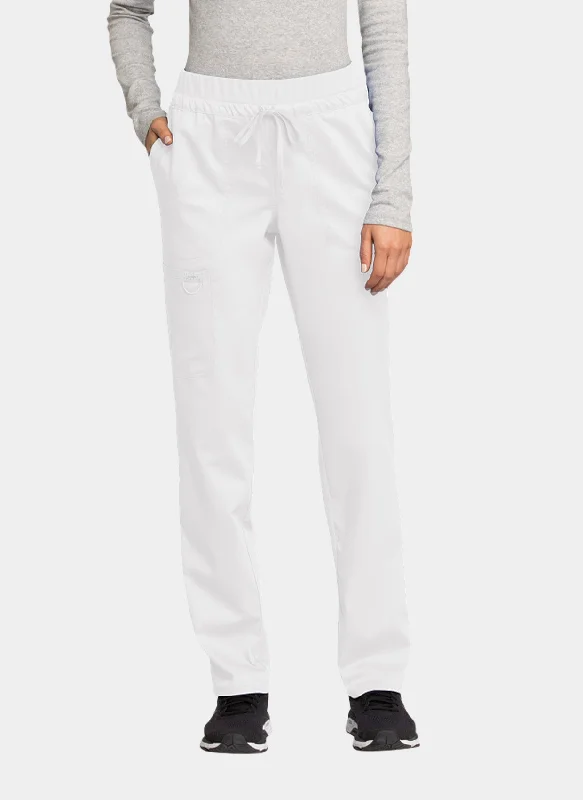 Cherokee WW Revolution Mid Rise Tapered Leg Drawstring Scrub Trousers WWE105 - White Trousers Sale Discount