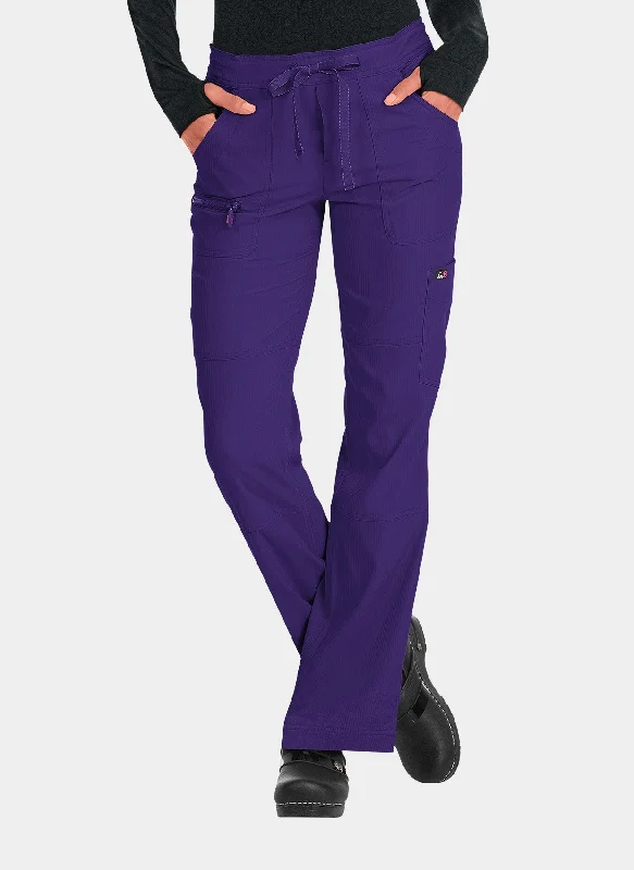 Koi Lite Peace Scrub Trousers - Grape Trousers Plaid Checkered