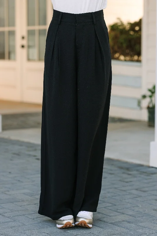 Listen To Love Black Trouseres Trousers Culottes Wide Leg