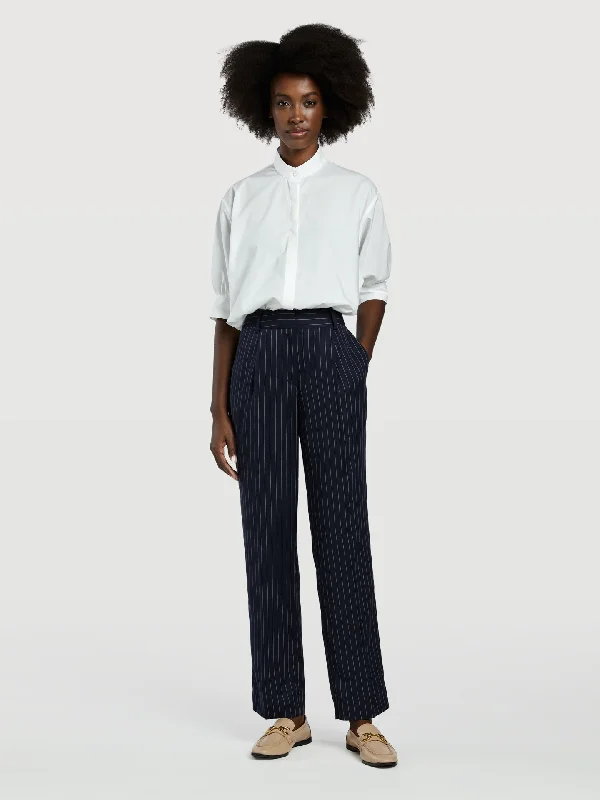 Pinstripe Regular Fit Suit Trousers Trousers Bootcut Casual