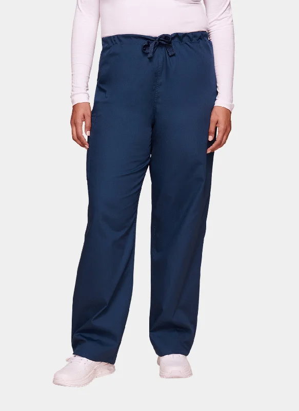 Cherokee Unisex Drawstring Scrub Trousers - Navy Trousers Elastic Waist Soft