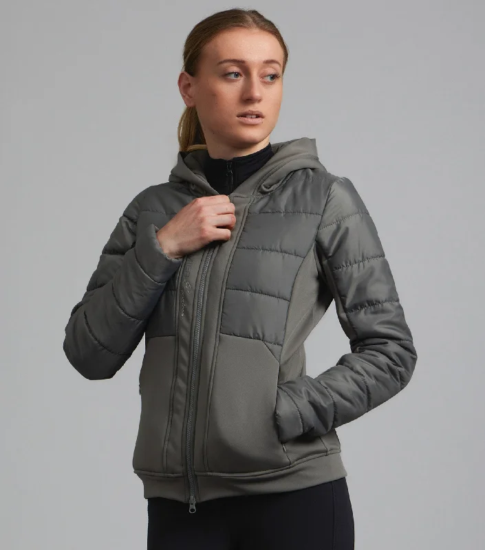Agata Ladies Riding Jacket Anthracite Collared Jacket Crew Neck Jacket Turtle Neck Jacket