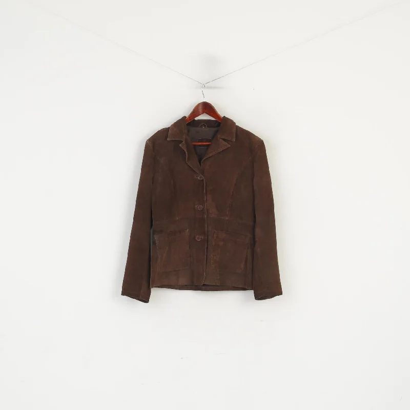 Sybilla Women L Jacket Brown Leather Suede Vintage Two Pockets Spain Fit Top Print Jacket Jacquard Jacket Embroidered Jacket Sybilla Women L Jacket Brown Leather Suede Vintage Two Pockets Spain Fit Top Print Jacket Jacquard Jacket Embroidered Jacket