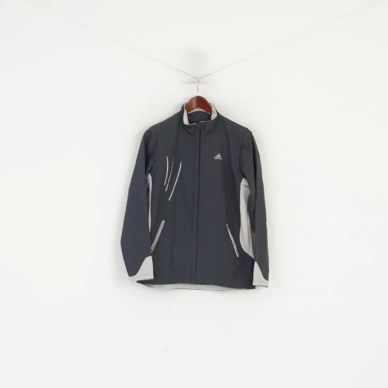 Adidas Women 12 38 M Jacket Dark Gray Sportswear Fit Full Zip Vintage Windbreaker Wool Jacket Cashmere Jacket Tweed Jacket Adidas Women 12 38 M Jacket Dark Gray Sportswear Fit Full Zip Vintage Windbreaker Wool Jacket Cashmere Jacket Tweed Jacket