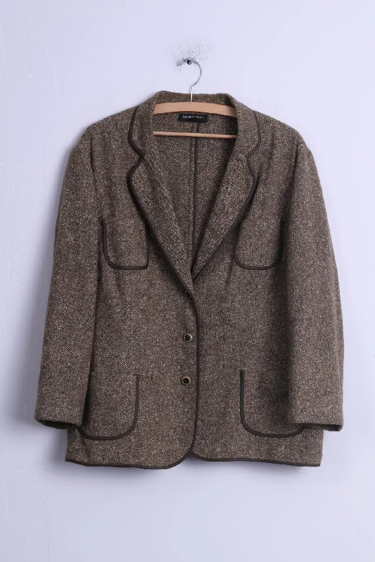 Marcona Womens XXL Jacket Green Herringbone 2/3 Sleeve Single Breasted Blazer Nylon Fabric Polyester Fabric Spandex Fabric Marcona Womens XXL Jacket Green Herringbone 2/3 Sleeve Single Breasted Blazer Nylon Fabric Polyester Fabric Spandex Fabric
