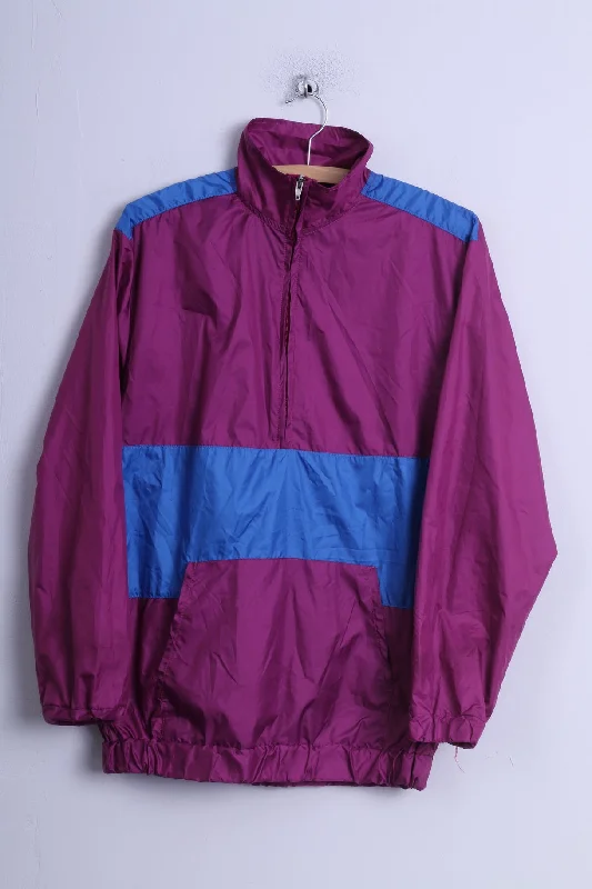 Shack Womens M Jacket Pullover Purple Zip Neck Lightweight Kangaroo Pocket Knit Fabric Woven Fabric Fleece Fabric Shack Womens M Jacket Pullover Purple Zip Neck Lightweight Kangaroo Pocket Knit Fabric Woven Fabric Fleece Fabric