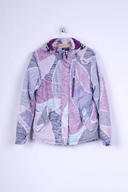 Epister Womens 38 Jacket Warm Printed Hooded Purple Zippered Winter Ski Print Jacket Jacquard Jacket Embroidered Jacket Epister Womens 38 Jacket Warm Printed Hooded Purple Zippered Winter Ski Print Jacket Jacquard Jacket Embroidered Jacket