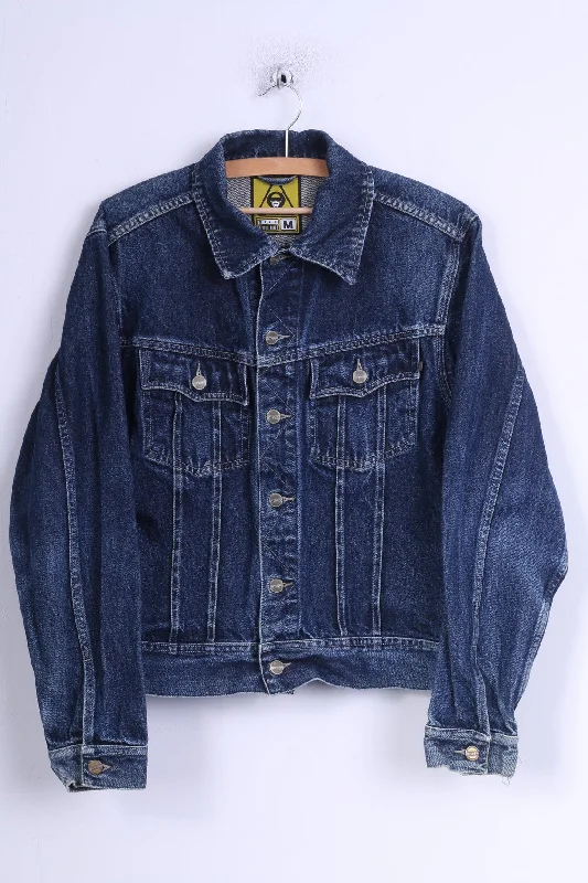SMOG Womens M Denim Jacket Dark Blue Jeans Cotton Fitted Snapped Jacket Toggled Jacket Drawstring Jacket SMOG Womens M Denim Jacket Dark Blue Jeans Cotton Fitted Snapped Jacket Toggled Jacket Drawstring Jacket