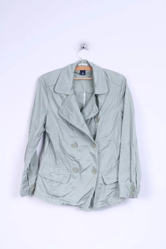GAP Womens S Jacket Aqua Marine Cotton Double Breasted Blazer Denim Fabric Leather Fabric Suede Fabric GAP Womens S Jacket Aqua Marine Cotton Double Breasted Blazer Denim Fabric Leather Fabric Suede Fabric