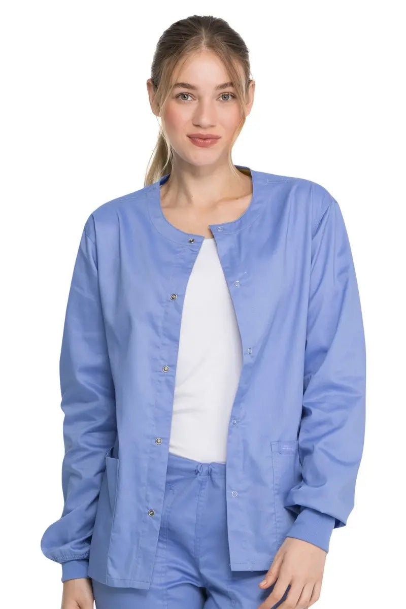Dickies Industrial Unisex Warm-up Scrub Jacket | Ceil Blue Satin Fabric Silk Fabric Chiffon Fabric Dickies Industrial Unisex Warm-up Scrub Jacket | Ceil Blue Satin Fabric Silk Fabric Chiffon Fabric