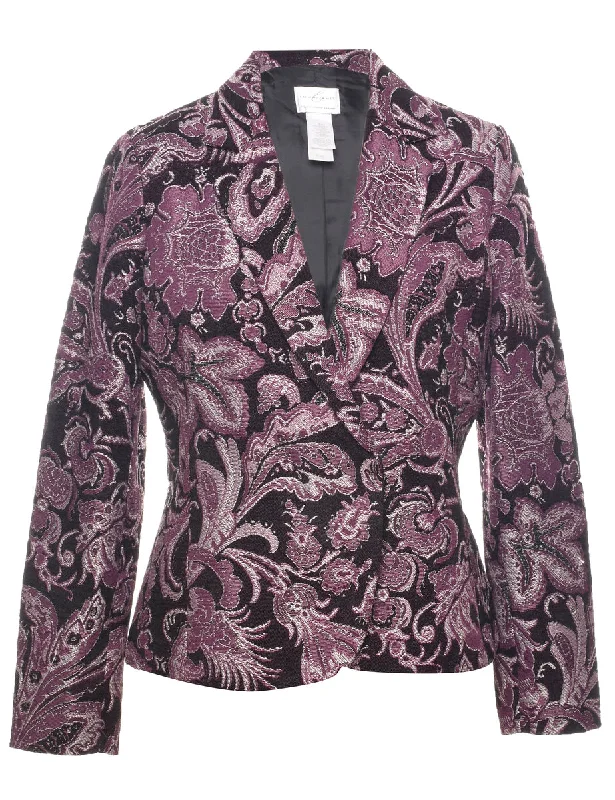 Floral Pattern Tapestry Jacket - M Striped Jacket Polka Dot Jacket Floral Jacket