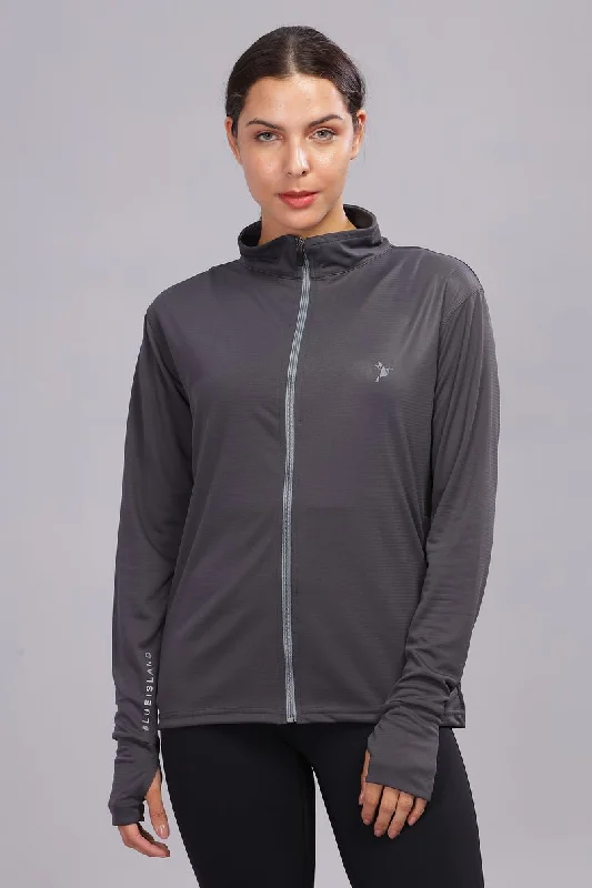 Graphite Grey - Women's Sunblock Jacket Chenille Jacket Brocade Jacket Lace Jacket