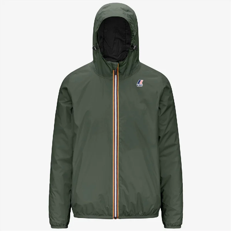 Claude Warm - Unisex Full Zip Waterproof Padded Jacket in Green Blackish Satin Fabric Silk Fabric Chiffon Fabric Claude Warm - Unisex Full Zip Waterproof Padded Jacket in Green Blackish Satin Fabric Silk Fabric Chiffon Fabric
