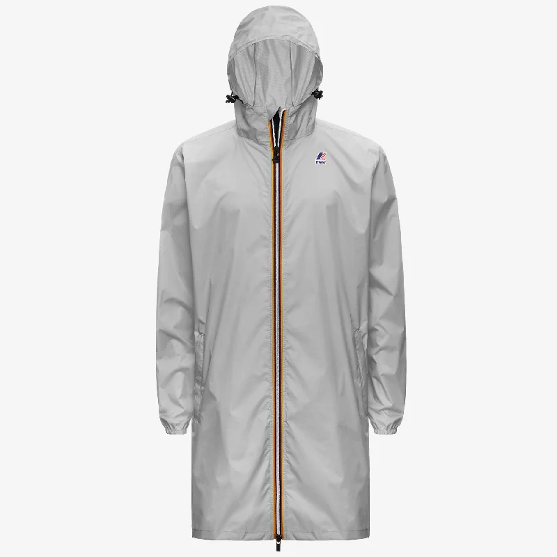 Eiffel - Unisex Waterproof Packable Long Rain Jacket in Grey Mid Satin Fabric Silk Fabric Chiffon Fabric Eiffel - Unisex Waterproof Packable Long Rain Jacket in Grey Mid Satin Fabric Silk Fabric Chiffon Fabric