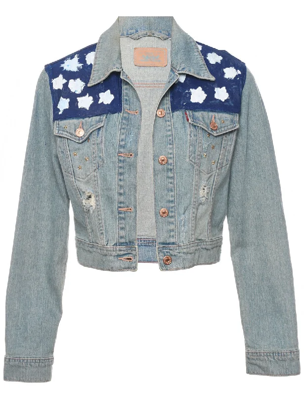 Levi's U.S.A Design Denim Jacket - M Snapped Jacket Toggled Jacket Drawstring Jacket Levi's U.S.A Design Denim Jacket - M Snapped Jacket Toggled Jacket Drawstring Jacket
