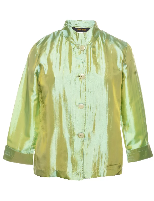 Light Green Evening Jacket - S Rayon Fabric Velvet Fabric Corduroy Fabric