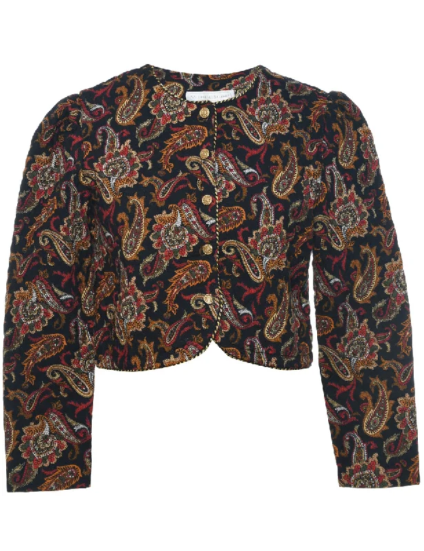 Michelle Stuart Jacket - L Rayon Fabric Velvet Fabric Corduroy Fabric