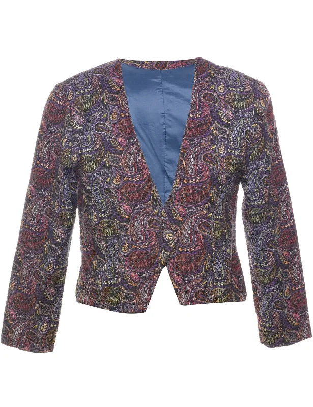 Paisley Pattern Tapestry Jacket - M Plaid Jacket Tartan Jacket Houndstooth Jacket