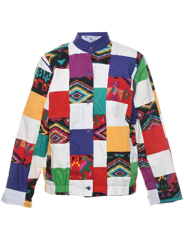 Patchwork Jacket - L Wool Fabric Cashmere Fabric Tweed Fabric