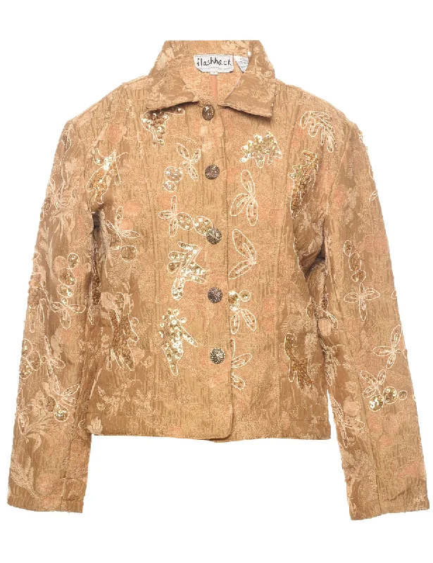 Sequined Tapestry Jacket - M Corduroy Jacket Velvet Jacket Brocade Jacket