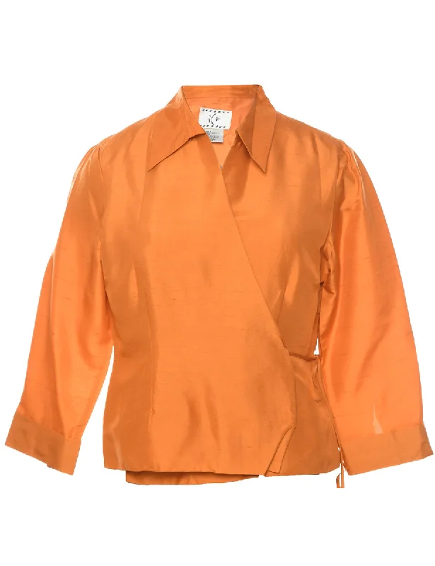 Silk Orange Jacket - L Elasticated Jacket Padded Jacket Insulated Jacket