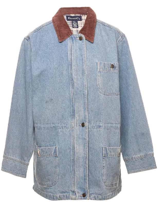 Stonewash 1990s Denim Jacket - S Insulated Jacket Fitted Jacket Loose Jacket