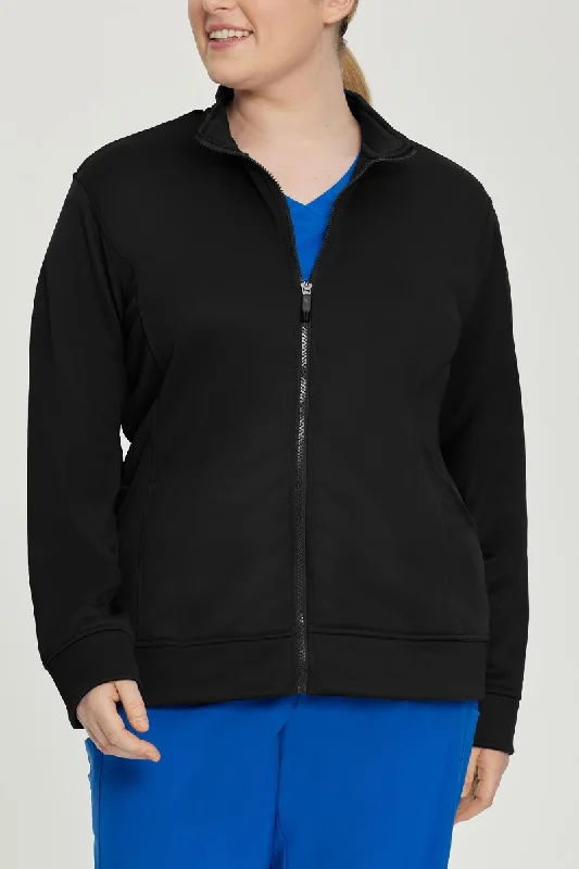 Urbane Performance Women's Zip-Up Scrub Jacket | Black Front Pockets Side Pockets Patch Pockets Urbane Performance Women's Zip-Up Scrub Jacket | Black Front Pockets Side Pockets Patch Pockets