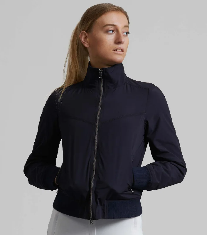 Voltana Ladies Riding Bomber Jacket Navy Herringbone Jacket Checkered Jacket Solid Jacket