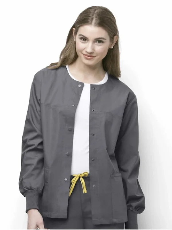WonderWink Origins Delta Unisex Snap Front Jacket | Pewter Zippered Jacket Buttoned Jacket Snapped Jacket WonderWink Origins Delta Unisex Snap Front Jacket | Pewter Zippered Jacket Buttoned Jacket Snapped Jacket