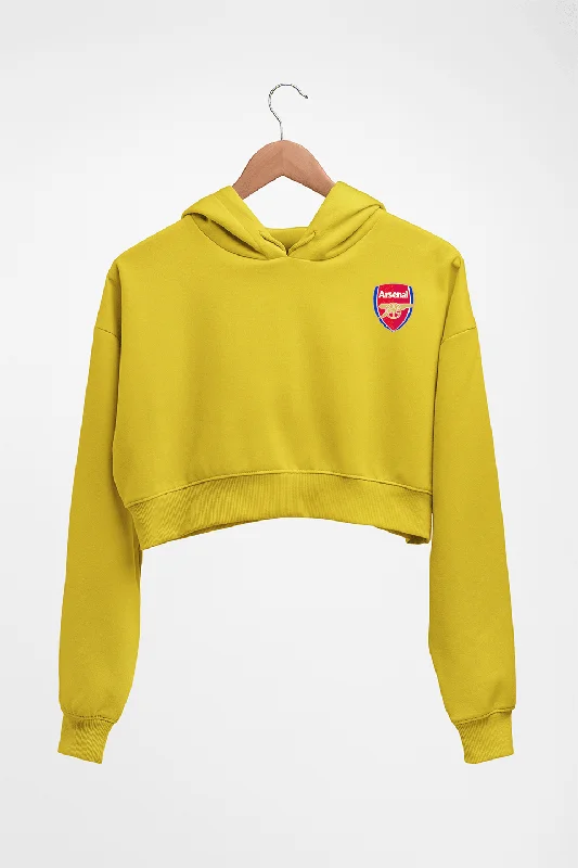Arsenal Logo Crop HOODIE FOR WOMEN Hoodie with Ribbed Hem Stretchable Secure