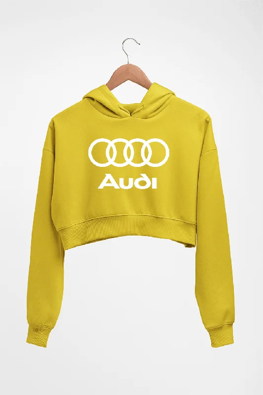 Audi Crop HOODIE FOR WOMEN Hoodie with Contrast Stitching Detailed Premium